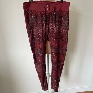 Maison Scotch Marie Harem Moto Slouch Ankle Zip Red Splatter Paint Pants Sz 3/L